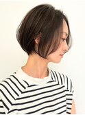 ハイライト白髪ぼかしダブルカラーインナーカラーショートボブ