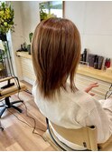 ミディアムレイヤー／児島美容室／髪質改善【30代／40代／50代】