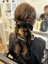 マーリー(marlee)&nbsp;ツイン編みおろし/ベロアリボン