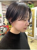NUDEコンパクトショートハンサムショート黒髪風大人ショートボブ