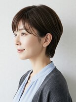 40代/50代/60代ひし形小顔ショートボブ絶壁解消白髪ぼかし△59