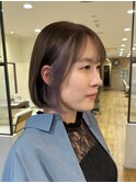 インナーカラーボブラベンダーグレー10代20代30代ワンレンボブ
