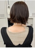 ブリーチなし切りっぱなしボブミディアムレイヤーボブ夏カラー