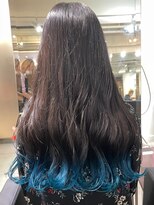 アクアオモテサンドウ(ACQUA omotesando) *裾カラーブルーターコイズブルー毛先カラークリアブルー水色