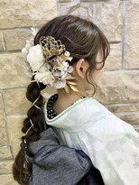 ゼストソエル(ZEST soell)&nbsp;成人式アレンジ　ダウンスタイル　編み下ろし【立川soell水島】