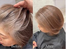 大人女性が悩む顔まわりの白髪も綺麗に馴染ませます◎[三田市]