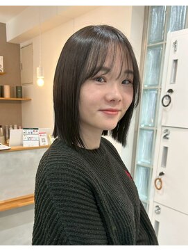 ナウアズ(now as.) ぱつっとボブ×ネイビーグレージュ【Emma】【now as.明石】