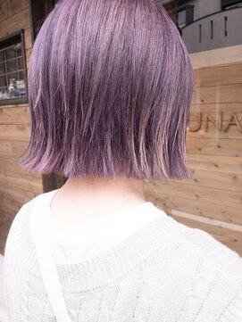 ルーナヘアー(LUNA hair) 『京都 山科 ルーナ』切りっぱなしボブ×シルバーラベンダー