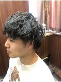 波巻き マッシュパーマ 黒髪 束感ショート【札幌】