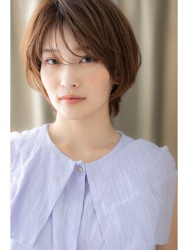 カバーヘア ブリス 志木南口駅前店(COVER HAIR bliss) 透け感シースルーバング前下がりボブショートZ志木20代30代40代