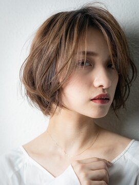 カバーヘア ブリス 大宮西口(COVER HAIR bliss) 艶髪ミルクティーアッシュひし形ショートボブt大宮20代30代40代