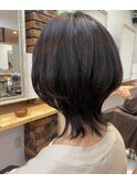 デザインカラー/レイヤーカット/ウェットヘア/オリーブベージュ