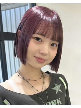 ラキングキョウト(LA KING KYOTO) 10代20代30代40代ボブ韓国風ボルドーカラーワインレッド