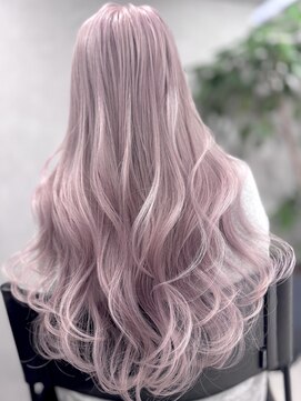 ロウル 渋谷(LOWRL) ピンクラベンダー/ブリーチ/シールエクステ/渋谷