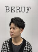 癖を活かしたパーマ風アップバンク×フェード!