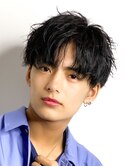 センターパート波巻きパーマスパイラルパーマツイストスパイラル