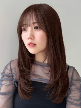 ノイカーム(noi Calm) 顔周りレイヤーカットくびれヘアミルクティーベージュカラー