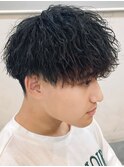 奈良men's縦落ちツイストスパイラルパーマ