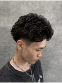 メンズショート×パーマ
