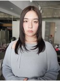 ◎韓国ヘアー顔周りレイヤーボブミディアムおくれ毛前髪万代新潟