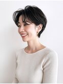 大人ショート　白髪ぼかし　 脱白髪染め　ハイライト30代40 代