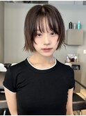 ミディアムレイヤーボブレイヤーウルフレイヤー顔まわりレイヤー