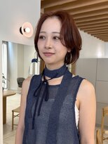 トーチ(torch)&nbsp;海外ヘア　あごラインボブレイヤー　オレンジカラー　夏ヘア