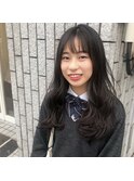 シースルーバングのロングスタイル