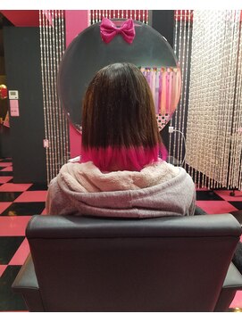 リミックス(REMIX by Love hair KING OF PRINCESS HAIR&EXTENTION) 原色派手髪　毛先原色ピンク