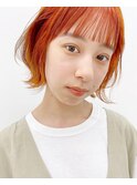 【早瀬忍 梅田中津】オレンジカラー×レイヤーミニボブ