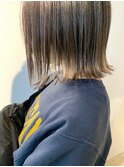 オリーブベージュ×切りっぱなし