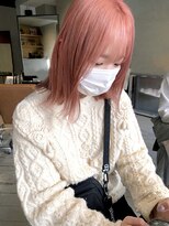 ヘアー アイス ルーチェ(HAIR ICI LUCE) ブリーチ/ピンクカラー&オレンジカラー&ハイトーン&ボブ/城倉