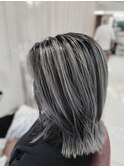 20代30代切りっぱなしハイトーンカラーシャドールーツブリーチ
