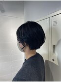 グレージュカラー/ボブウルフ/黒髪/ココアベージュ