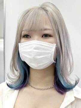 ウィコ 新宿(WICO) インナーカラー水色パープル[新宿駅/モード/ダブルカラー]