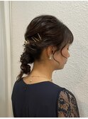 ヘアセット☆ 編みおろしポニー 【クオート尾花】
