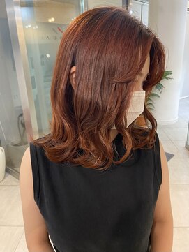 アクアオモテサンドウ(ACQUA omotesando) △大人可愛いブリーチなしダブルカラー韓国風オレンジブラウン