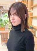 ナチュラルボブ前髪ありイメチェン20代30代40代50代ショートボブ