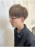 2ブロックナチュラルメンズショート×シルバーグレージュ!