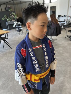 ナンバー(number+) キッズシャギーツーブロックショート