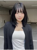 ナチュラルな内巻きでもかわいいミディアムレイヤー◎