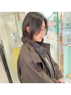 20代30代ボブ/ミディアムレイヤー／グレージュ/透明感/天神/大名