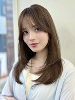 ハニーシブヤ(HONEY shibuya)&nbsp;レイヤーカット/顔周り/ヘーゼルベージュ/脱白髪染め２