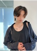 カルマパーマセンターパート韓国メンズ