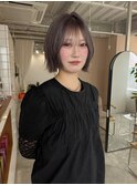 レイヤーボブ×グレージュカラー