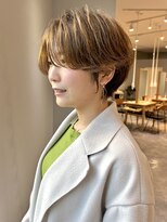 ジアン バイ ミルボン NU茶屋町+(GIEN by milbon)&nbsp;上品な大人のふんわりハンサムショート/透明感ベージュ@田中俊成