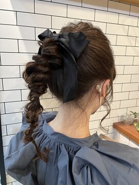 オーブ ヘアー リリー 博多2号店(AUBE HAIR lily) ポニーテールゆるふわ編みおろし♪
