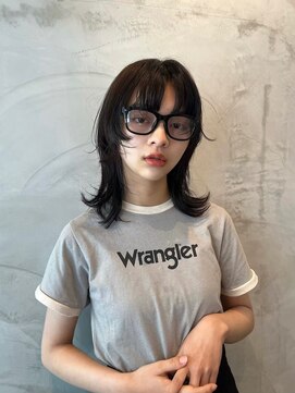 ヒュージ 表参道(huge) レイヤーカット/ミディアムウルフ/前髪/グレージュ