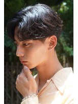 レタッチ バイ フィフス 天神大名(RETOUCH by fifth)&nbsp;ニュアンスパーマセンターパート毛流れパーマメンズヘア波巻き