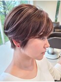 【UHair】ピンクハイライト×大人かっこいいショート